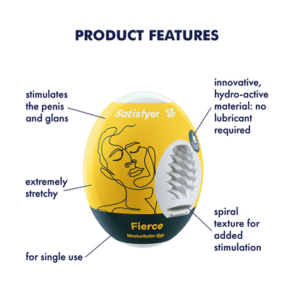 solo massager Egg 3er Set (Fierce) Yellow – Rechargeable, Discreet, Intimate Wellness Accessory – Quiet, Rechargeable, Waterproof, Couples & Solo Use, Discreet Intimate Wellness Accessory