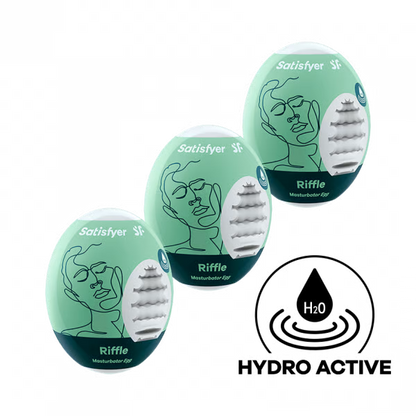 solo massager Egg 3er Set (Riffle) Light Green – Rechargeable, Discreet, Intimate Wellness Accessory – Quiet, Rechargeable, Waterproof, Couples & Solo Use, Discreet Intimate Wellness Accessory