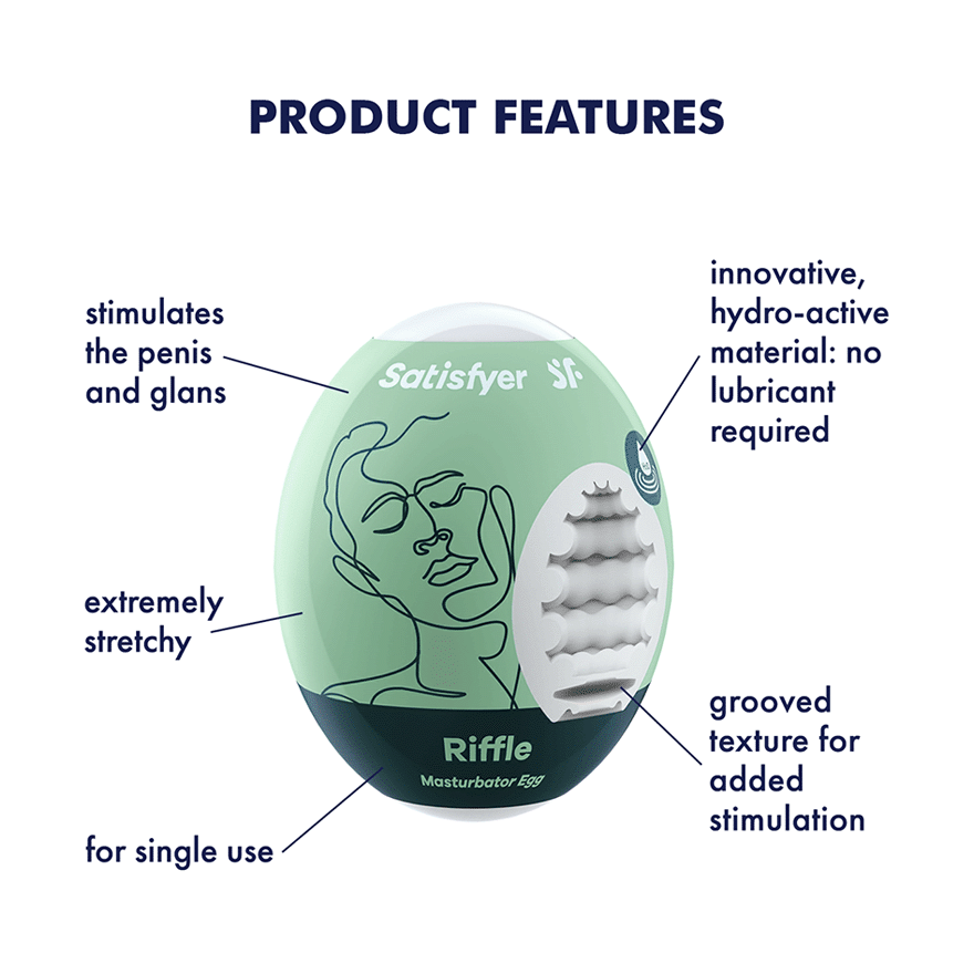 solo massager Egg 3er Set (Riffle) Light Green – Rechargeable, Discreet, Intimate Wellness Accessory – Quiet, Rechargeable, Waterproof, Couples & Solo Use, Discreet Intimate Wellness Accessory