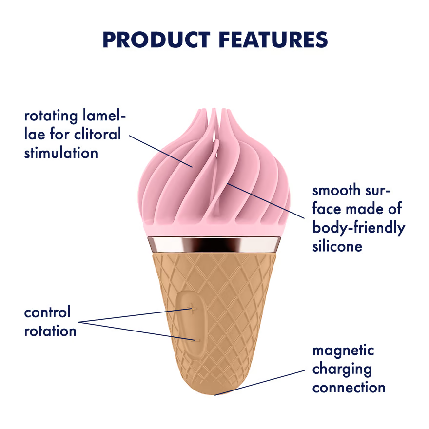 Sweet Treat - Pink/Brown – Rechargeable, Discreet, Intimate Wellness Accessory – Quiet, Rechargeable, Waterproof, Couples & Solo Use, Discreet Intimate Wellness Accessory