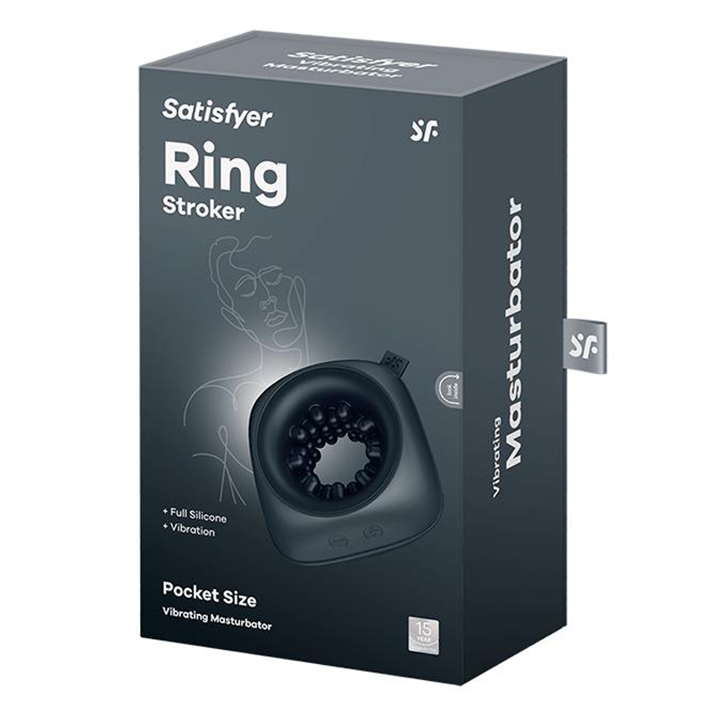Ring Stroker - Black – Rechargeable, Discreet, Intimate Wellness Accessory – Quiet, Rechargeable, Waterproof, Couples & Solo Use, Discreet Intimate Wellness Accessory