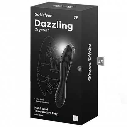 Dazzling Crystal - Black – Rechargeable, Discreet, Intimate Wellness Accessory – Quiet, Rechargeable, Waterproof, Couples & Solo Use, Discreet Intimate Wellness Accessory