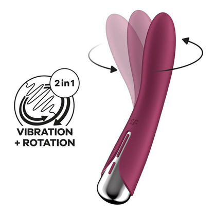 Spinning Vibe 1 - Red – Rechargeable, Discreet, Intimate Wellness Accessory – Quiet, Rechargeable, Waterproof, Couples & Solo Use, Discreet Intimate Wellness Accessory