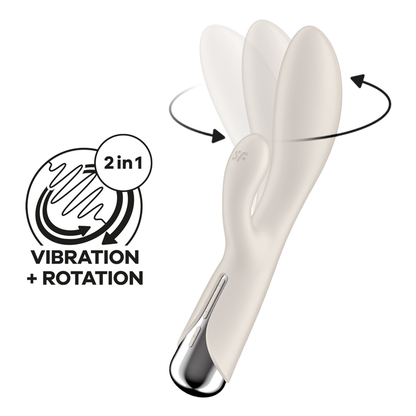 Spinning Rabbit 1 - Beige – Rechargeable, Discreet, Intimate Wellness Accessory – Quiet, Rechargeable, Waterproof, Couples & Solo Use, Discreet Intimate Wellness Accessory