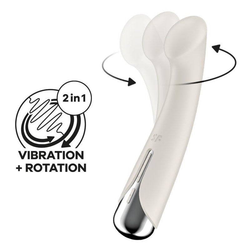 Spinning G-Spot 1 - Beige – Rechargeable, Discreet, Intimate Wellness Accessory – Quiet, Rechargeable, Waterproof, Couples & Solo Use, Discreet Intimate Wellness Accessory