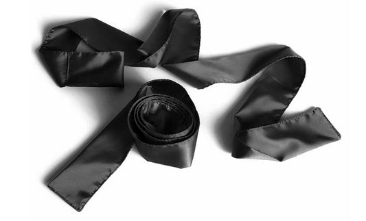 Silky Tie-ups Black Satin – Rechargeable, Discreet, Intimate Wellness Accessory – Quiet, Rechargeable, Waterproof, Couples & Solo Use, Discreet Intimate Wellness Accessory