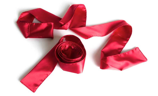 Silky Tie-ups Red Satin – Rechargeable, Discreet, Intimate Wellness Accessory – Quiet, Rechargeable, Waterproof, Couples & Solo Use, Discreet Intimate Wellness Accessory
