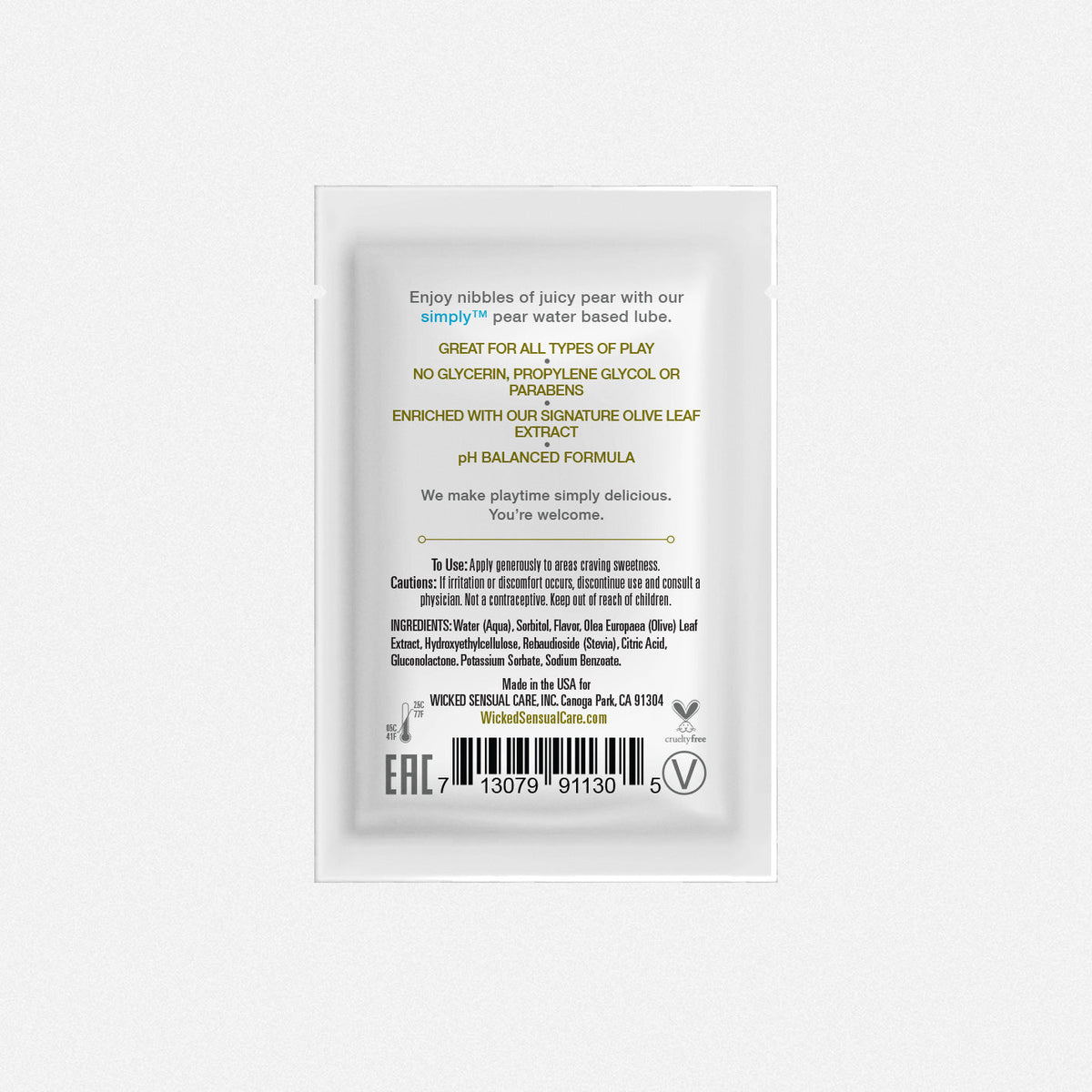 Simply Aqua Pear Sachets .1oz – Rechargeable, Discreet, Intimate Wellness Accessory – Quiet, Rechargeable, Waterproof, Couples & Solo Use, Discreet Intimate Wellness Accessory