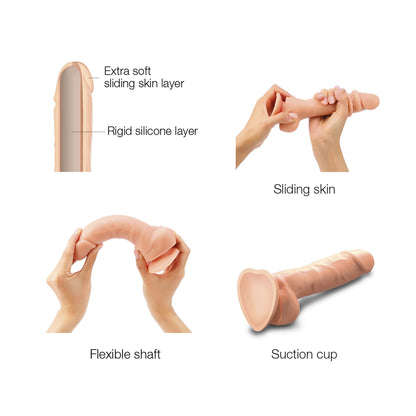 SLIDING SKIN REALISTIC personal massager VANILLA L – Rechargeable, Discreet, Intimate Wellness Accessory – Quiet, Rechargeable, Waterproof, Couples & Solo Use, Discreet Intimate Wellness Accessory