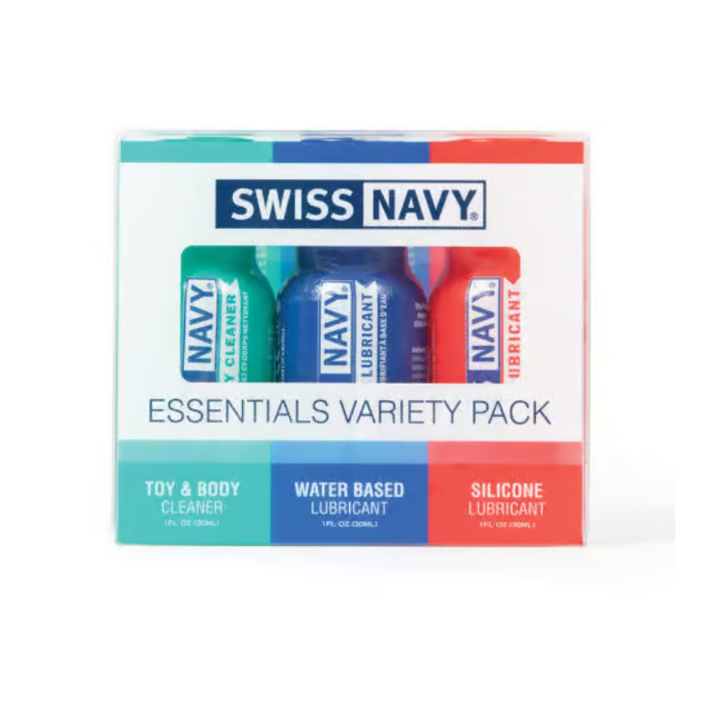 Swiss Navy Essentials Variety Pack 3x1oz – Rechargeable, Discreet, Intimate Wellness Accessory – Quiet, Rechargeable, Waterproof, Couples & Solo Use, Discreet Intimate Wellness Accessory