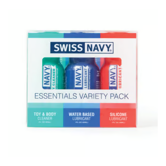 Swiss Navy Essentials Variety Pack 3x1oz – Rechargeable, Discreet, Intimate Wellness Accessory – Quiet, Rechargeable, Waterproof, Couples & Solo Use, Discreet Intimate Wellness Accessory