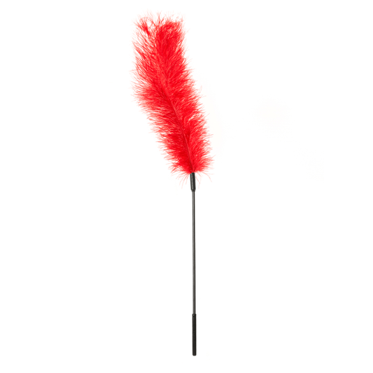 Ostrich Tickler - Red – Rechargeable, Discreet, Intimate Wellness Accessory – Quiet, Rechargeable, Waterproof, Couples & Solo Use, Discreet Intimate Wellness Accessory