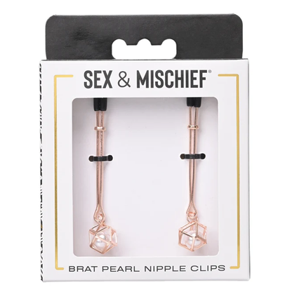 Brat Pearl Nipple Clips – Rechargeable, Discreet, Intimate Wellness Accessory – Quiet, Rechargeable, Waterproof, Couples & Solo Use, Discreet Intimate Wellness Accessory