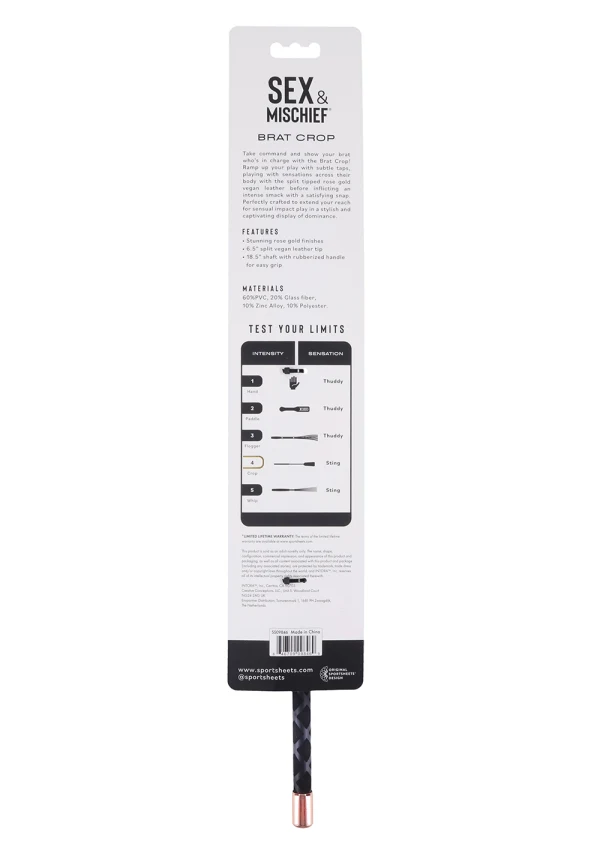 Brat Crop – Rechargeable, Discreet, Intimate Wellness Accessory – Quiet, Rechargeable, Waterproof, Couples & Solo Use, Discreet Intimate Wellness Accessory