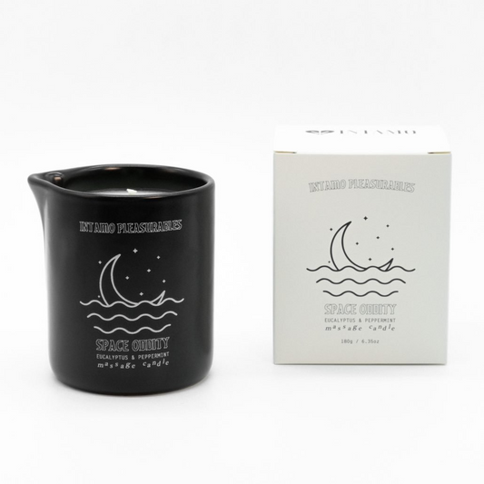 Space Oddity Massage Candle - Eucalyptus Peppermint – Rechargeable, Discreet, Intimate Wellness Accessory – Quiet, Rechargeable, Waterproof, Couples & Solo Use, Discreet Intimate Wellness Accessory