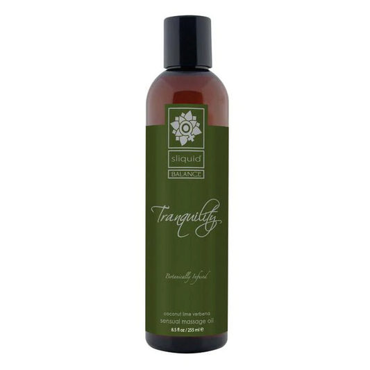 Sliquid Massage Oil Tranquility 8.5oz – Rechargeable, Discreet, Intimate Wellness Accessory – Quiet, Rechargeable, Waterproof, Couples & Solo Use, Discreet Intimate Wellness Accessory