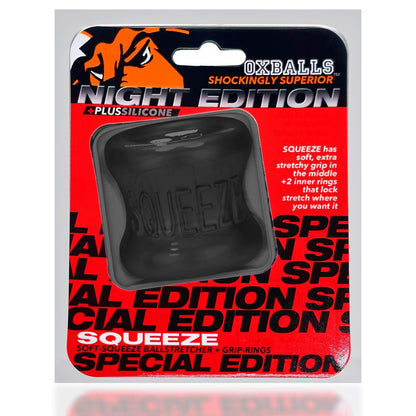Oxballs SQUEEZE, ballstretcher - PLUS+SILICONE special edition - NIGHT – Rechargeable, Discreet, Intimate Wellness Accessory – Quiet, Rechargeable, Waterproof, Couples & Solo Use, Discreet Intimate Wellness Accessory