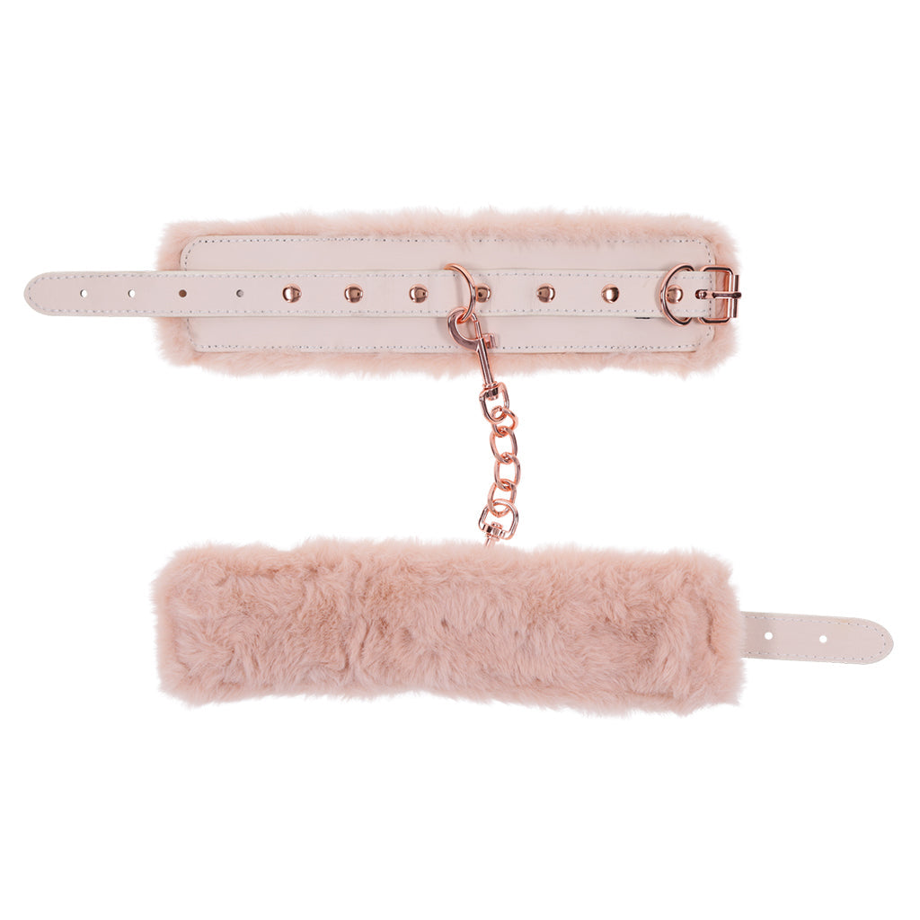 Peaches ‘n CreaMe Fur Handcuffs – Rechargeable, Discreet, Intimate Wellness Accessory – Quiet, Rechargeable, Waterproof, Couples & Solo Use, Discreet Intimate Wellness Accessory