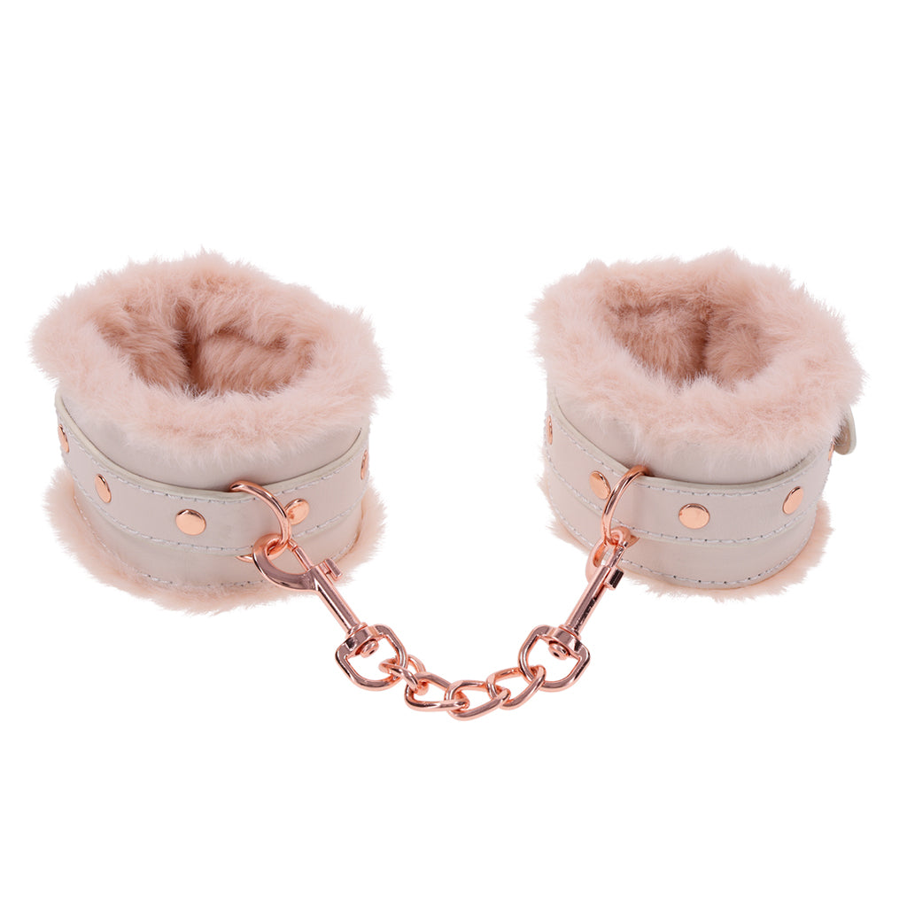 Peaches ‘n CreaMe Fur Handcuffs – Rechargeable, Discreet, Intimate Wellness Accessory – Quiet, Rechargeable, Waterproof, Couples & Solo Use, Discreet Intimate Wellness Accessory