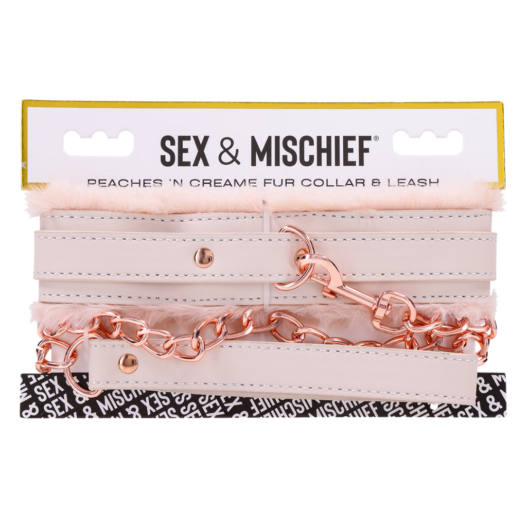 Peaches ‘n CreaMe Fur Collar & Leash – Rechargeable, Discreet, Intimate Wellness Accessory – Quiet, Rechargeable, Waterproof, Couples & Solo Use, Discreet Intimate Wellness Accessory
