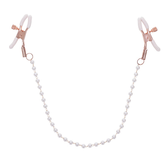 Peaches ‘n CreaMe Pearl Nipple Clamps – Rechargeable, Discreet, Intimate Wellness Accessory – Quiet, Rechargeable, Waterproof, Couples & Solo Use, Discreet Intimate Wellness Accessory