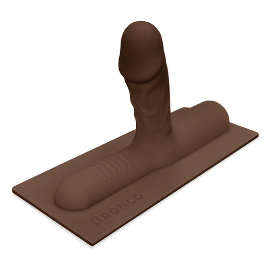 Bronco - Realistic Silicone Attachment - Chocolate – Rechargeable, Discreet, Intimate Wellness Accessory – Quiet, Rechargeable, Waterproof, Couples & Solo Use, Discreet Intimate Wellness Accessory