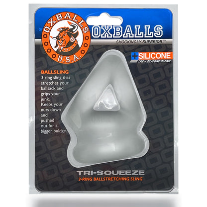 TRI-SQUEEZE, cocksling & ballstretcher - CLEAR ICE – Rechargeable, Discreet, Intimate Wellness Accessory – Quiet, Rechargeable, Waterproof, Couples & Solo Use, Discreet Intimate Wellness Accessory