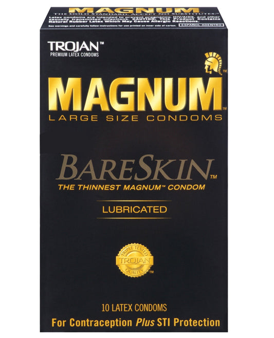 Trojan Magnum BareSkin Box 10 – Rechargeable, Discreet, Intimate Wellness Accessory – Quiet, Rechargeable, Waterproof, Couples & Solo Use, Discreet Intimate Wellness Accessory