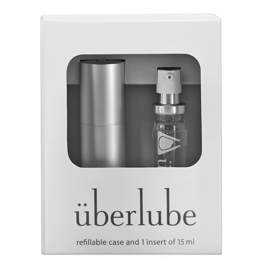 Überlube Good-To-Go Traveler - Silver – Rechargeable, Discreet, Intimate Wellness Accessory – Quiet, Rechargeable, Waterproof, Couples & Solo Use, Discreet Intimate Wellness Accessory