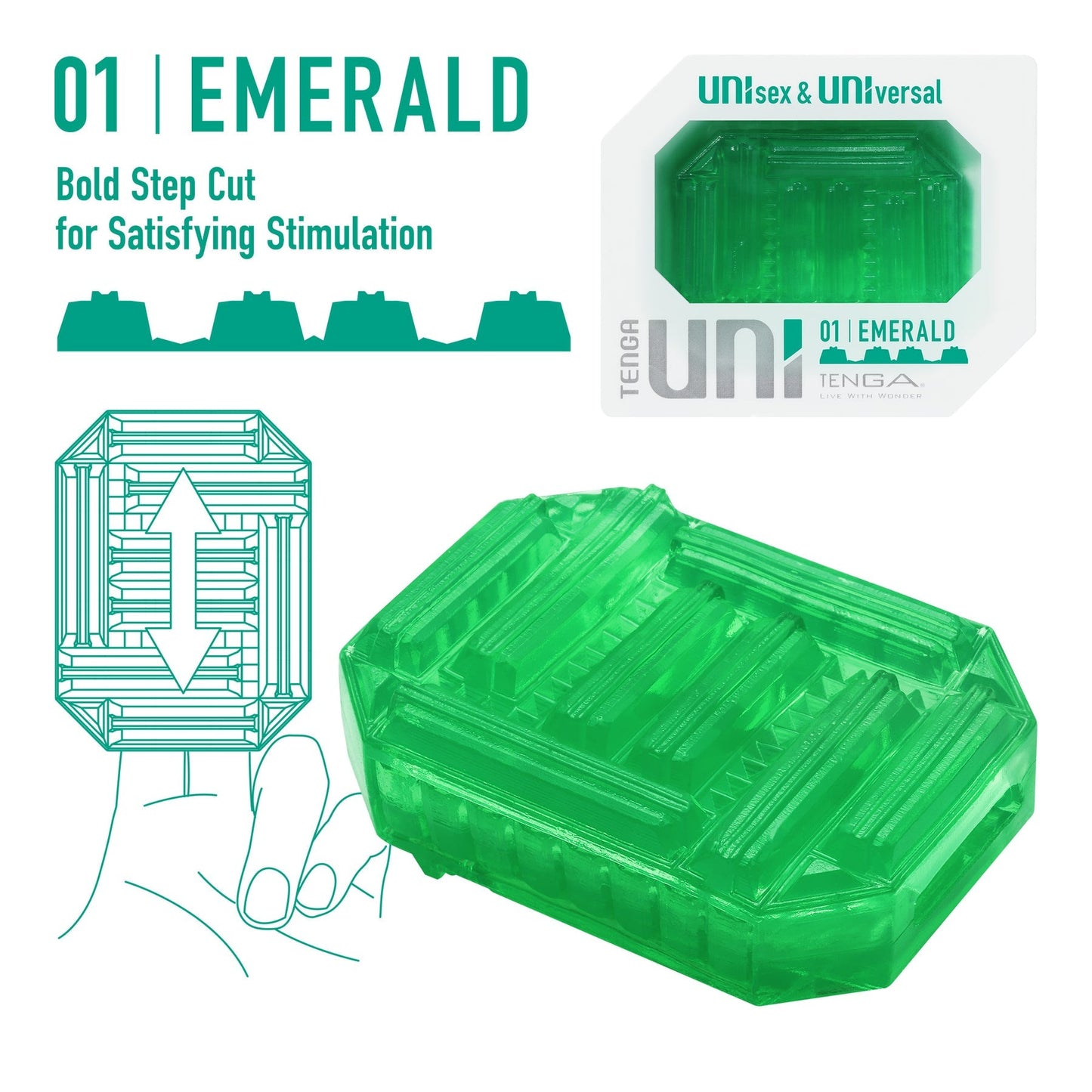 UNI EMERALD – Rechargeable, Discreet, Intimate Wellness Accessory – Quiet, Rechargeable, Waterproof, Couples & Solo Use, Discreet Intimate Wellness Accessory