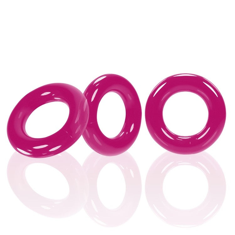 Oxballs WILLY RINGS, 3-pack cockrings - HOT PINK – Rechargeable, Discreet, Intimate Wellness Accessory – Quiet, Rechargeable, Waterproof, Couples & Solo Use, Discreet Intimate Wellness Accessory
