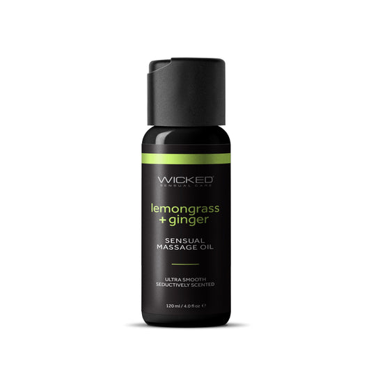 Lemongrass & Ginger Massage Oil 4oz – Rechargeable, Discreet, Intimate Wellness Accessory – Quiet, Rechargeable, Waterproof, Couples & Solo Use, Discreet Intimate Wellness Accessory