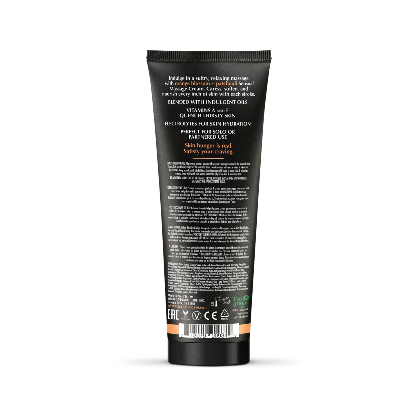 Orange Blossom + Patchouli Massage Cream 4oz – Rechargeable, Discreet, Intimate Wellness Accessory – Quiet, Rechargeable, Waterproof, Couples & Solo Use, Discreet Intimate Wellness Accessory
