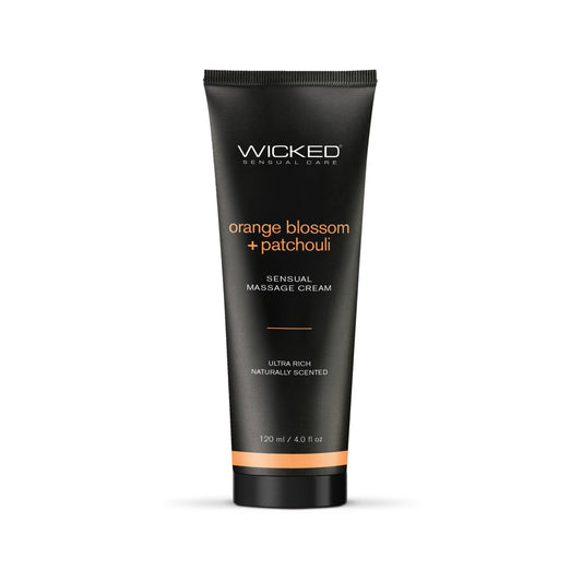 Orange Blossom + Patchouli Massage Cream 4oz – Rechargeable, Discreet, Intimate Wellness Accessory – Quiet, Rechargeable, Waterproof, Couples & Solo Use, Discreet Intimate Wellness Accessory