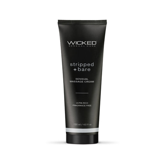 Stripped + Bare Massage Cream 4oz – Rechargeable, Discreet, Intimate Wellness Accessory – Quiet, Rechargeable, Waterproof, Couples & Solo Use, Discreet Intimate Wellness Accessory