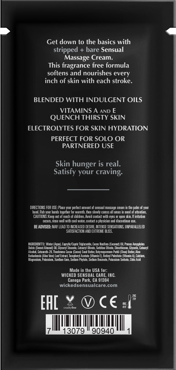 Stripped + Bare Massage Cream .34oz – Rechargeable, Discreet, Intimate Wellness Accessory – Quiet, Rechargeable, Waterproof, Couples & Solo Use, Discreet Intimate Wellness Accessory