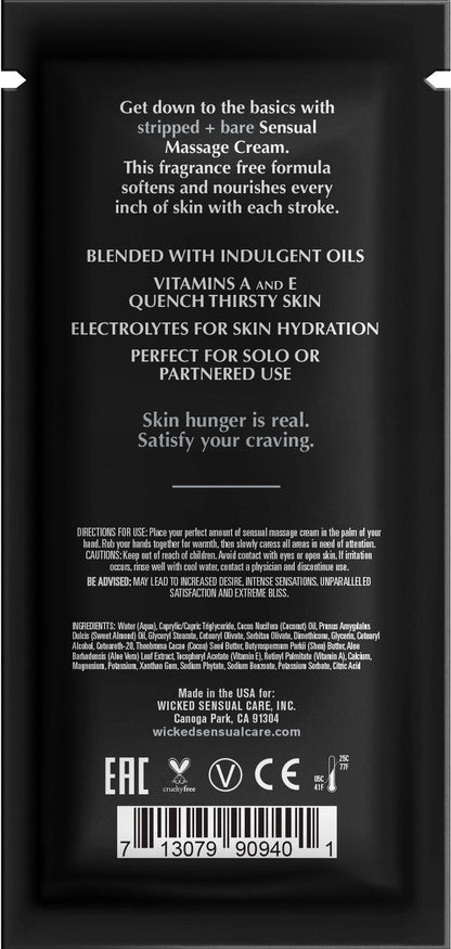 Stripped + Bare Massage Cream .34oz – Rechargeable, Discreet, Intimate Wellness Accessory – Quiet, Rechargeable, Waterproof, Couples & Solo Use, Discreet Intimate Wellness Accessory