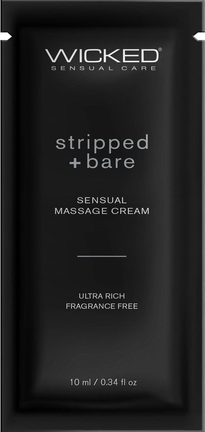 Stripped + Bare Massage Cream .34oz – Rechargeable, Discreet, Intimate Wellness Accessory – Quiet, Rechargeable, Waterproof, Couples & Solo Use, Discreet Intimate Wellness Accessory